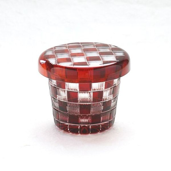 江戸切子 蓋ちょこ 市松