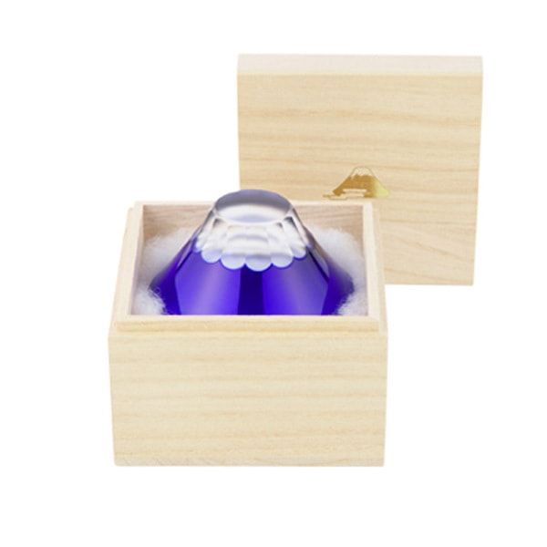 富士江戸切子 青富士桐箱入