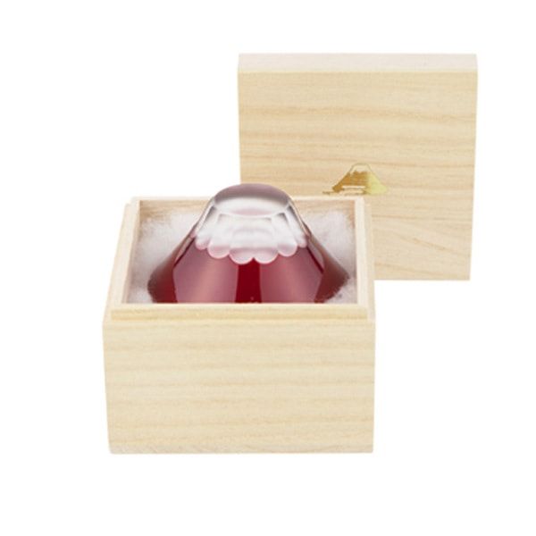 富士江戸切子 赤富士桐箱入