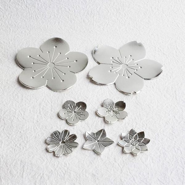 小皿/フラワートレー梅・桜2枚・箸置き「花々」/能作