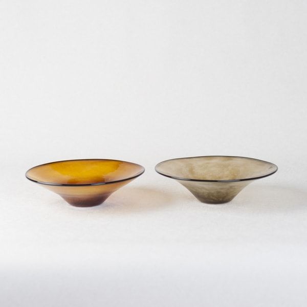 セット】ガラスボウル S ペア/kasumi bowl S brownyellow＆browngreen