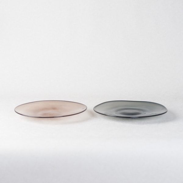 セット】ガラスプレート S ペア/kasumi plate S grey＆purple