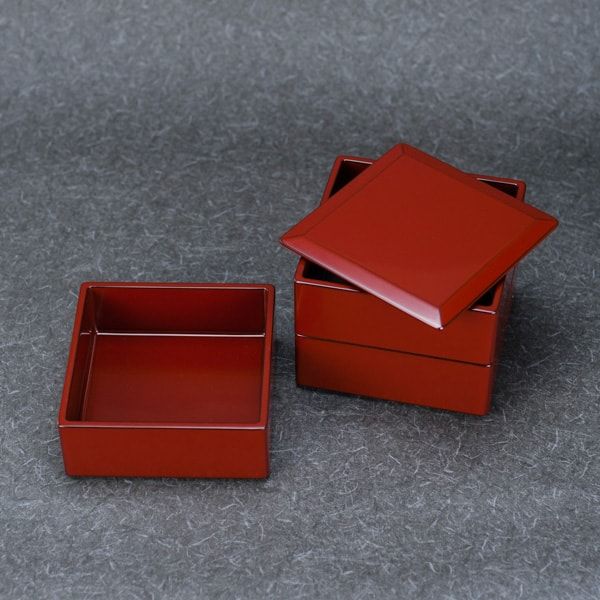 漆の重ね箱・重箱　四方・小小 （4寸5分・3段蓋1枚）/輪島キリモト