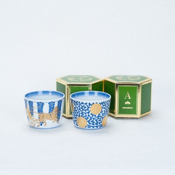 セット】CHOKU 有田焼 蛸唐草＆藤花ペア /猪口