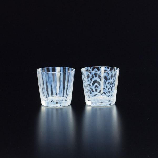 セット】大正浪漫硝子 そばちょこ 波＆十草ペア/ガラス食器