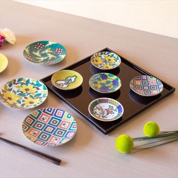 豆皿 古九谷青手瓢箪割松図/九谷焼