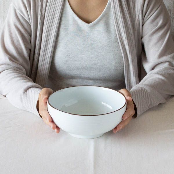 6寸浅めん丼 白磁千段