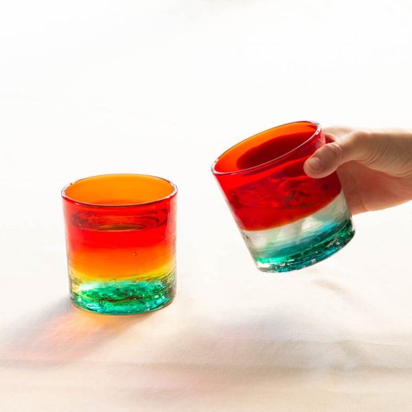 ガラス工芸　波 SUKI GLASS STUDIO ガラス工芸品『波の酒器』 １セット [0033-0001