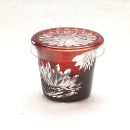 江戸切子 蓋ちょこ 八重菊