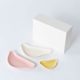 大小セット】紅白とひよこの3羽セット 化粧箱入/ 取皿 豆皿